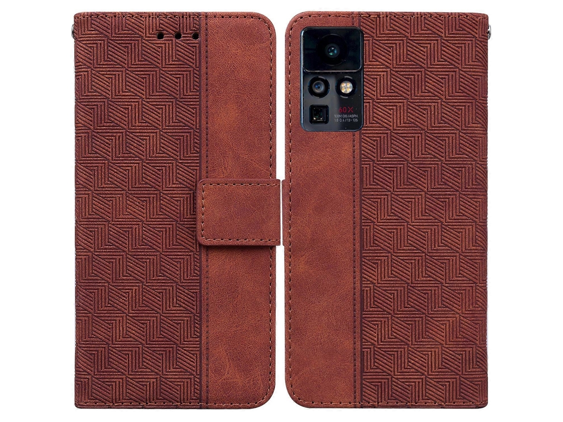 Capa De Celular Em Couro Com Relevo Geométrico Para Infinix Zero X / X Pro
