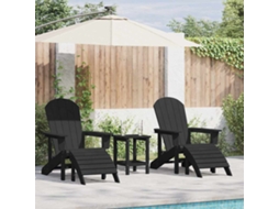 Vidaxl Cadeira De Jardim 2 Unid. Preto Polietileno