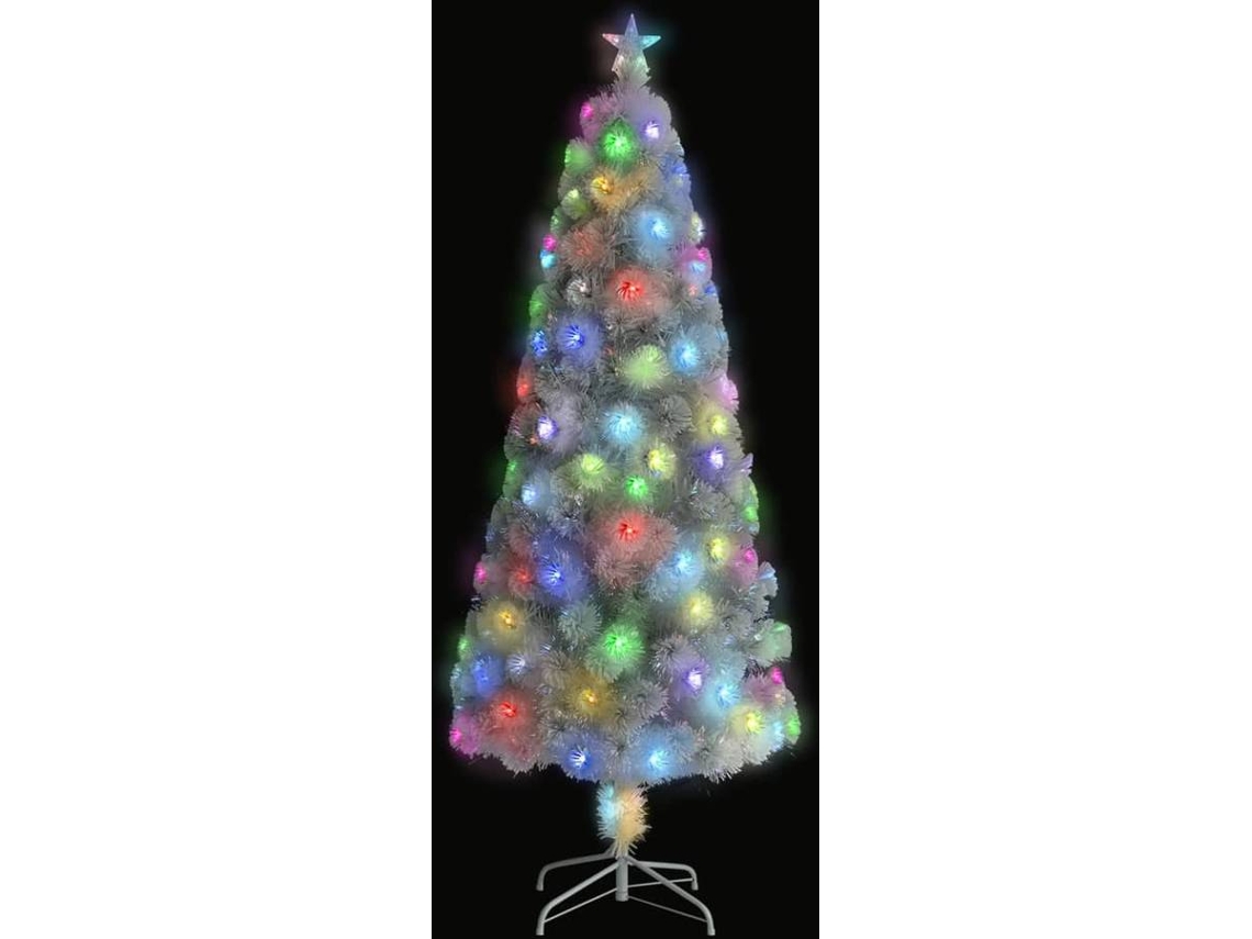 vidaXL Árvore de Natal artificial c/ LEDs 240 cm fibra ótica branco |  