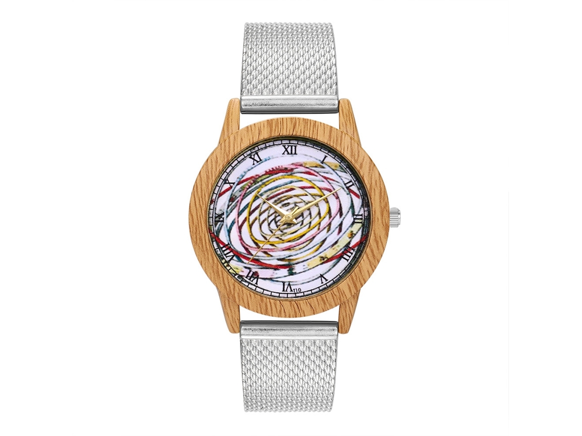 Reloj De Pareja Unisex De Cuarzo Con Correa De Silicona Malla Y Dial Redondo (plata)