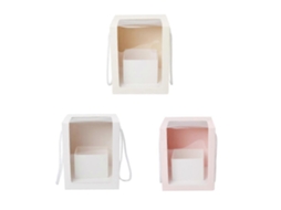 Conjunto De 3 Caixas De Embalagem Portáteis Transparentes Quadradas Para Presentes Com Flores. Hengjian
