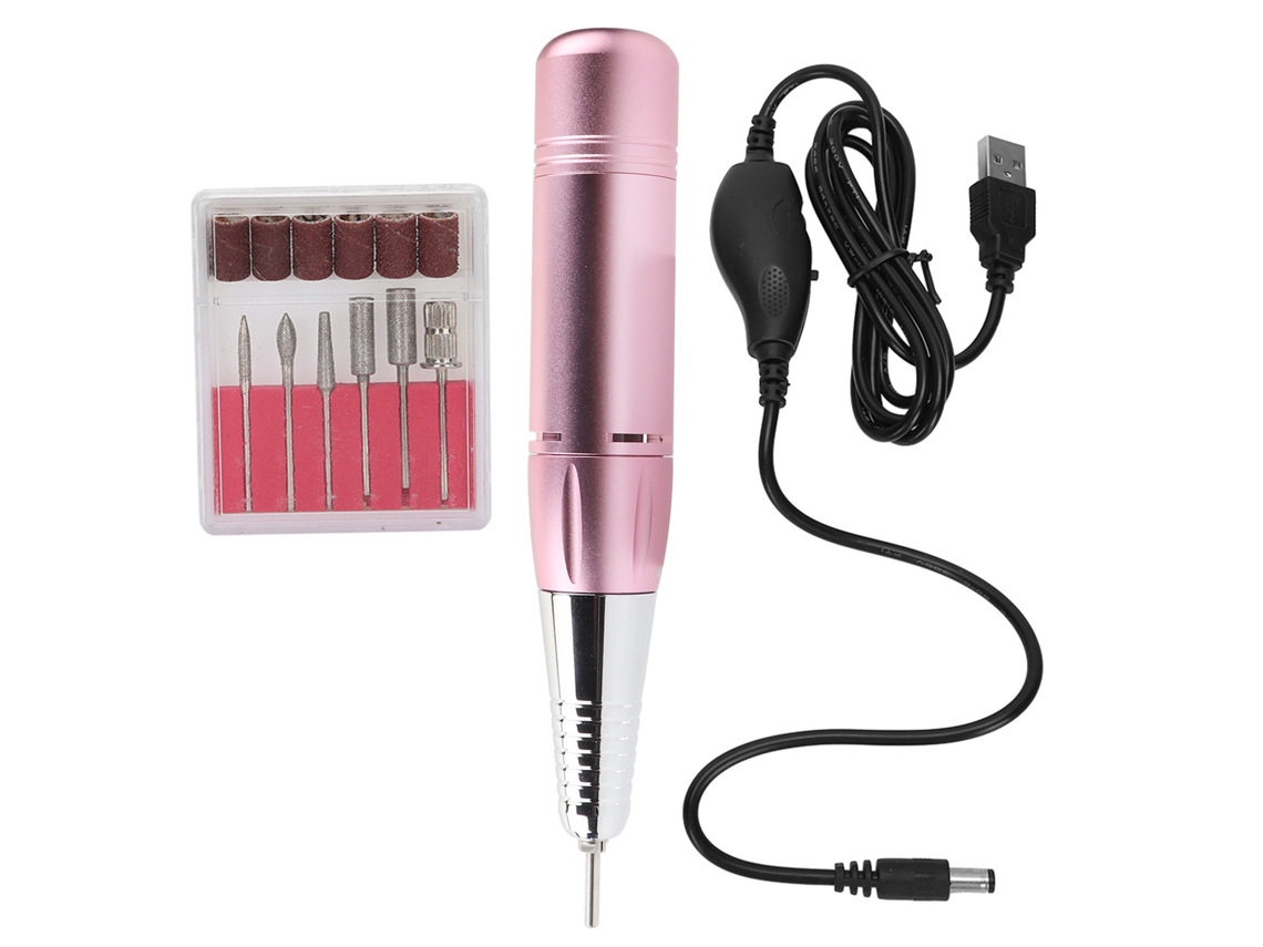 Taladro De Uñas Eléctrico Recargable Portátil Usb Para Manicura Y Pedicura Rosa
