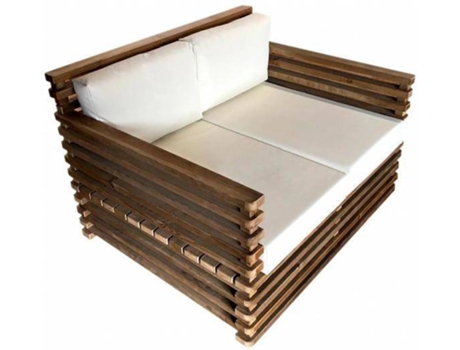 Sofá de Jardim  Relax (Castanho - Madeira - 119x98x77 cm)