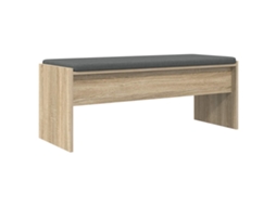Banco de Hall com Almofada Carvalho Sonoma 103x38x40 cm
