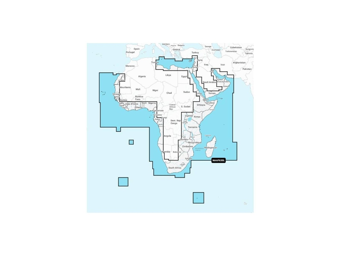 Mapa de navegação + grande sd - áfrica - médio oriente platina NAVIONICS