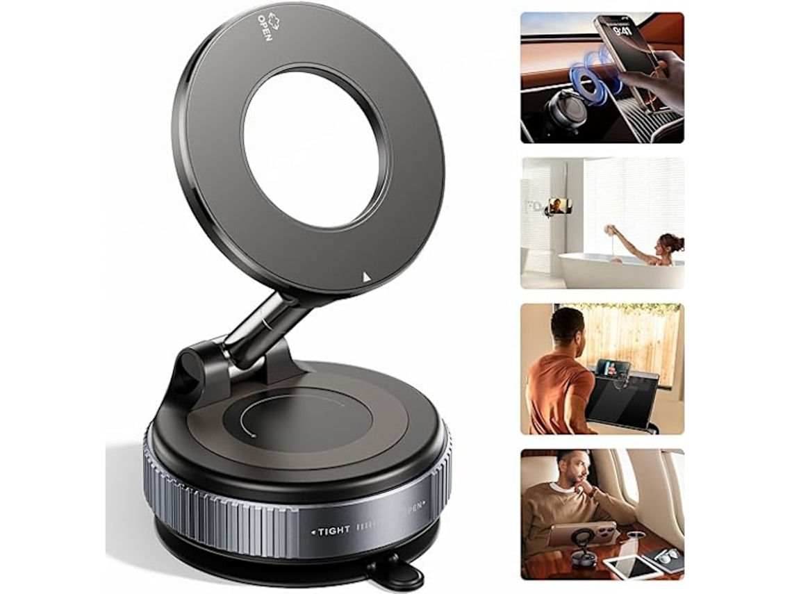 Suporte Magnético A Vácuo Para Celular Veicular Aprimorado, 360°, Reforçado, 43kg, Para Suporte Magsafe, Para Seu Carro/academia/espelho, Compatível C