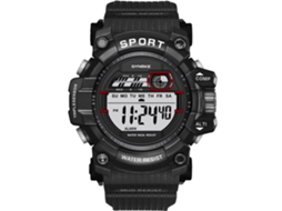 Relógio digital esportivo masculino à prova d'água Synoke 9009, preto.