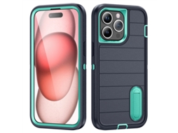 Capa Para Iphone 16 Pro 6.3”- Suporte Integrado, Resistente E À Prova De Choque Azul Escuro Hexinyigjly