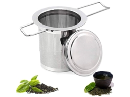 Colador De Té De Acero Inoxidable Con Tapa, Infusor Fino Y Manijas Plegables Para Teteras Y Tazas