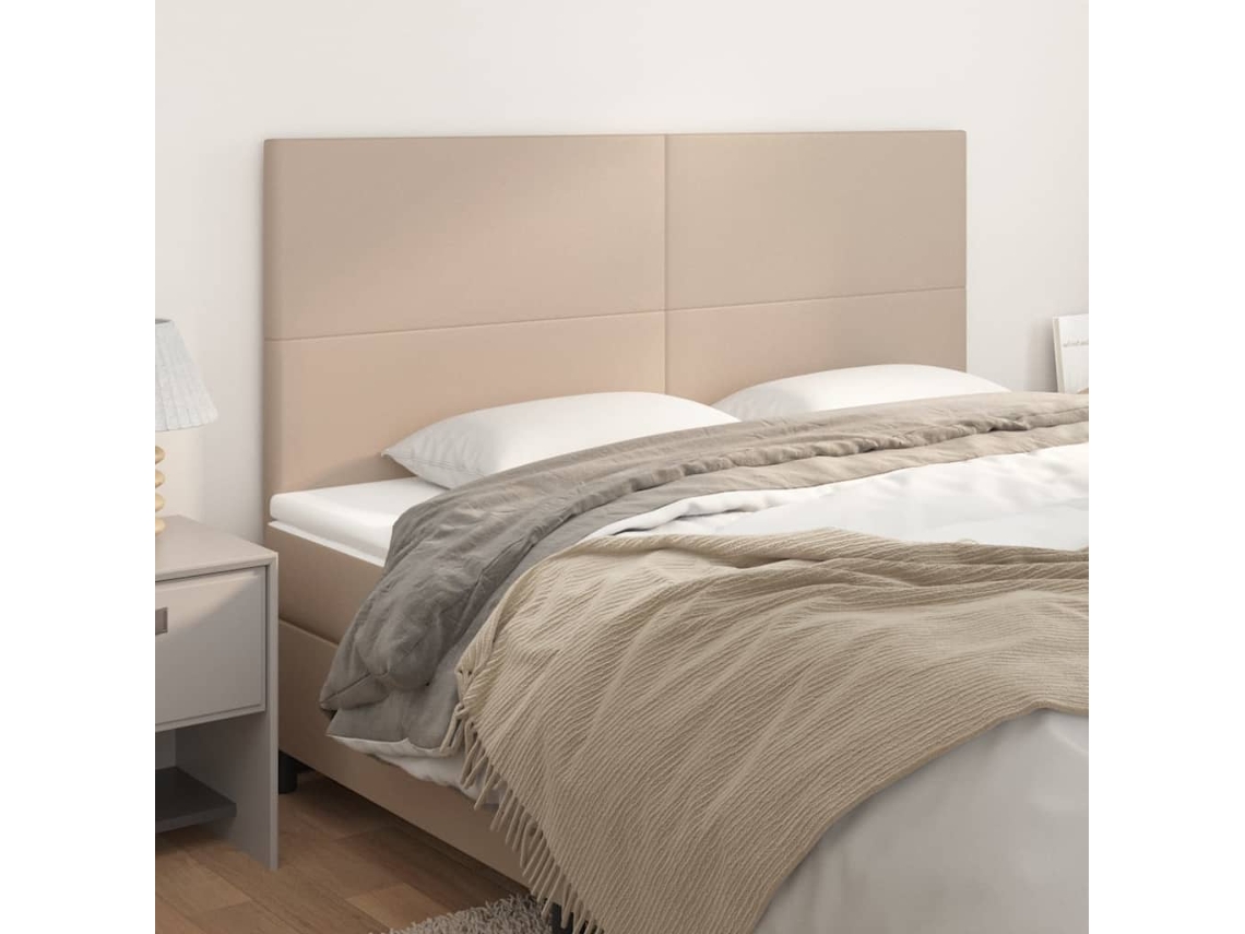 Vidaxl Cabeceira Cappuccino 200x5x118/128 Cm Couro Sintético