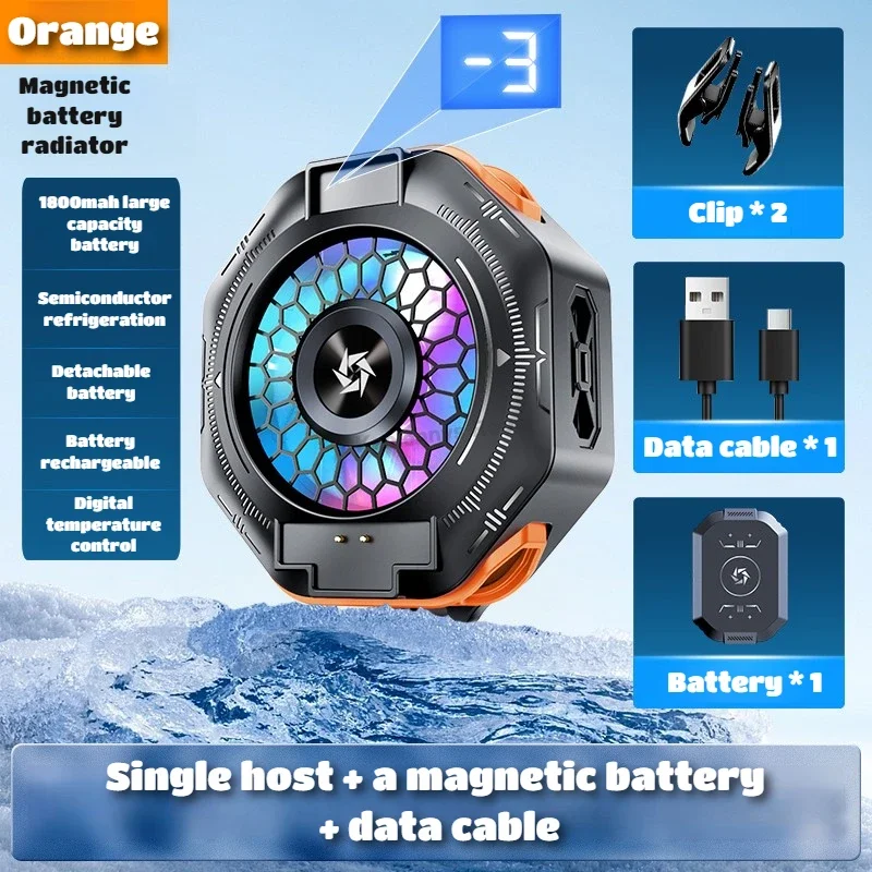 (laranja) Dissipador De Calor Semicondutor Magnético Com Bateria De 1800mah