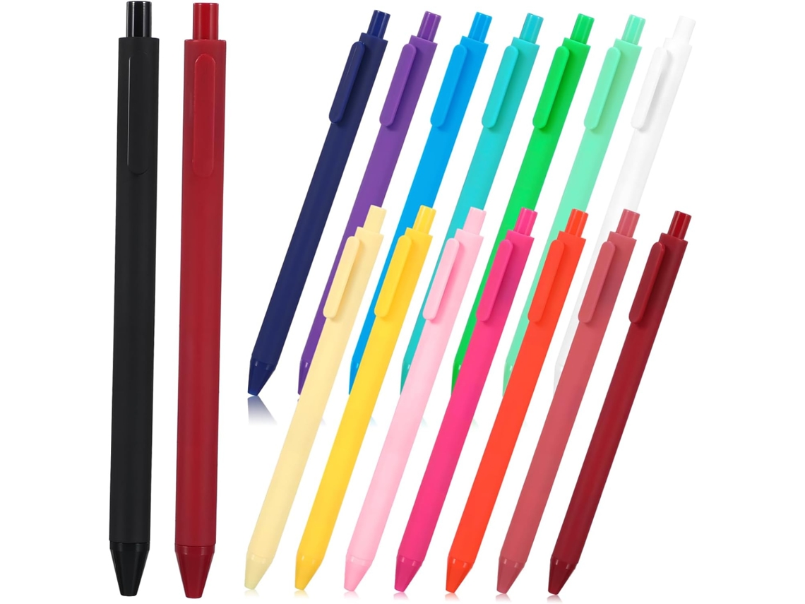 Conjunto De 16 Canetas Gel Retráteis Jojofuny, Rollerball Com Escrita