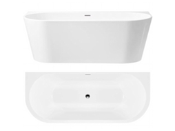 Banheira De Parede Rea Capri 170cm Cortiça Preta Branco
