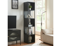 Estante de chão Finspång com 5 compartimentos 185x38x38 cm - Preto [EN.CASA]