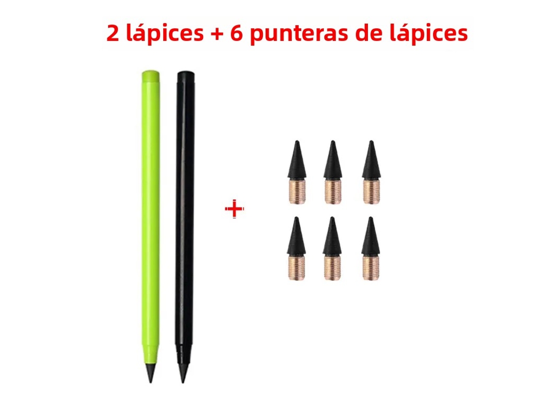 (modelo D) Conjunto De Lápis De Escrita Infinita, Inclui 2 Lápis E 6 Minas De Substituição, Apagáveis.