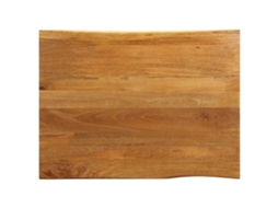 Vidaxl Tampo De Mesa C/ Borda Viva 90x80x3,8 Cm Mangueira Maciça