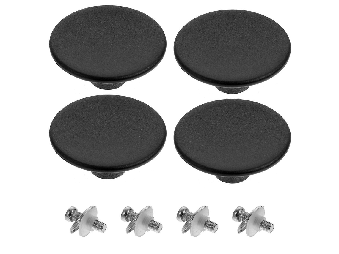 Conjunto de 4 capas de substituição para tampas de panelas de aço inoxidável e ferro fundido com alça prática, antiplaca, tamanho universal 5,2 x 5,2 x 2,2 cm, pretas.