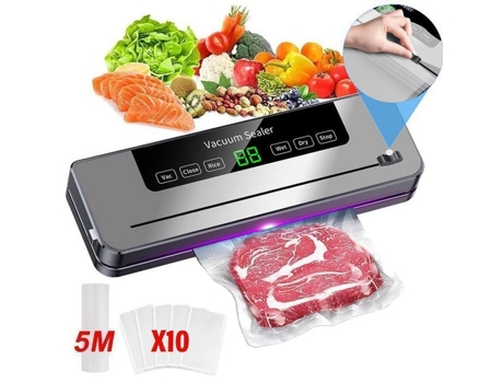 Máquina A Vácuo, Com Cortador Integrado, 6 Modos, Equipamento Para Conservação A Vácuo De Alimentos, Com Saco Alimentar A Vácuo Hom2seeker (5m10)