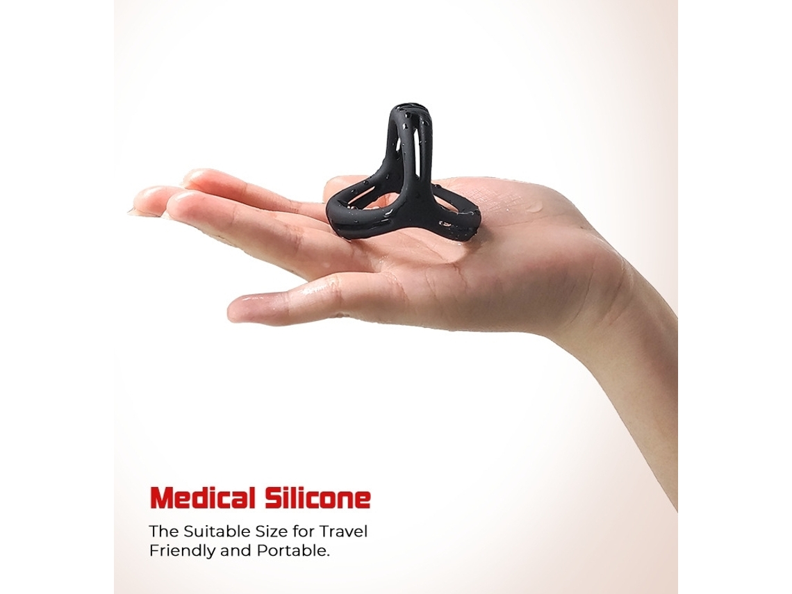 1 Peça De Silicone Com Três Anéis De Esperma, Anel De Bloqueio, Dispositivo De Ligação De Raiz Triangular Masculina - Brinquedos Sexuais
