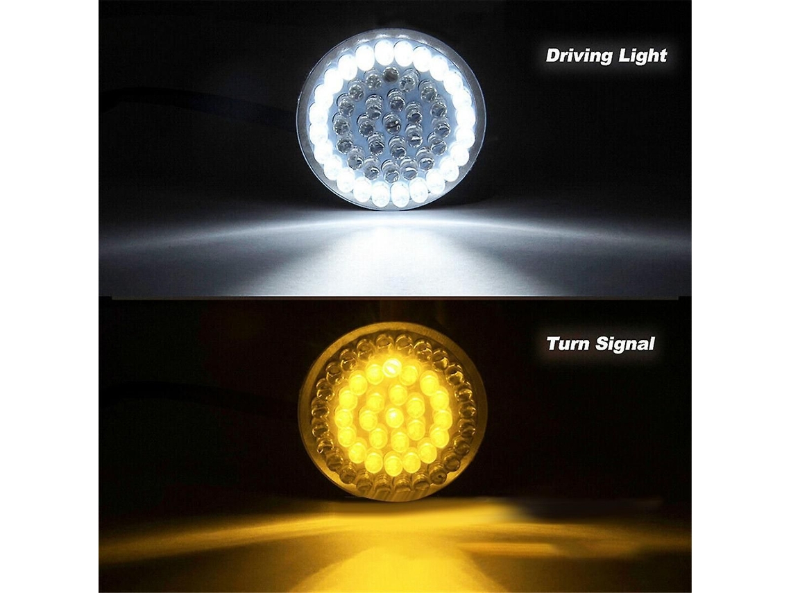 Lâmpadas De Pisca Led, Kit De Luzes Dianteiras E Traseiras De 2 Polegadas Com Acabamento Preto E Lentes Fumadas Para Touring Softail