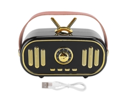 Altifalante Portátil Retro Bluetooth Sem Fio Reprodutor De Música