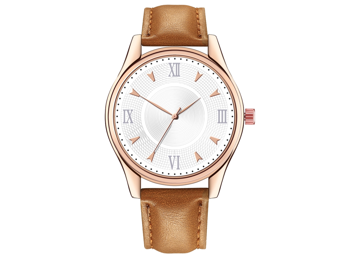 Relógio de Pulso Masculino de Quartzo com Pulseira de Couro Casual Estilo Simples (3)