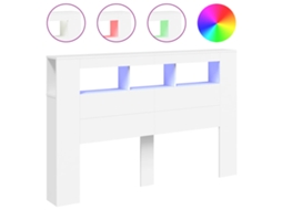 Cabeceira de Cama com Leds Derivados de Madeira Branco MAISON EXCLUSIVE (160x18,5x103,5 cm)
