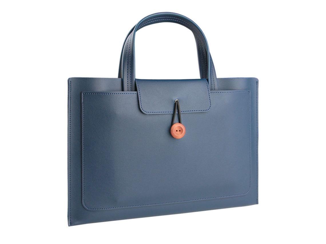 Bolsa Para Portátil Czhhmart Em Pu Impermeável, Proteção 360°, Compatível Com Notebooks De 15,6 E 16 Polegadas Azul-marinho