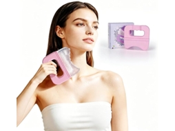 Massageador de Rolo de Gelo Portátil, Adequado para Rosto, Olhos e Pescoço, Feito de Silicone Extra Grande na Cor Rosa. SIURN