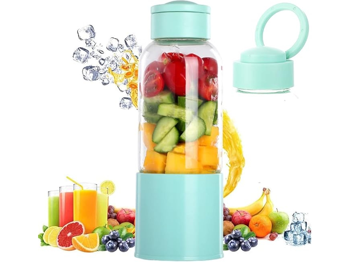 Lurelia Liquidificador Portátil Recarregável Usb, 450ml, 6 Lâminas, Aço Inoxidável, Sem Bpa, Para Smoothies