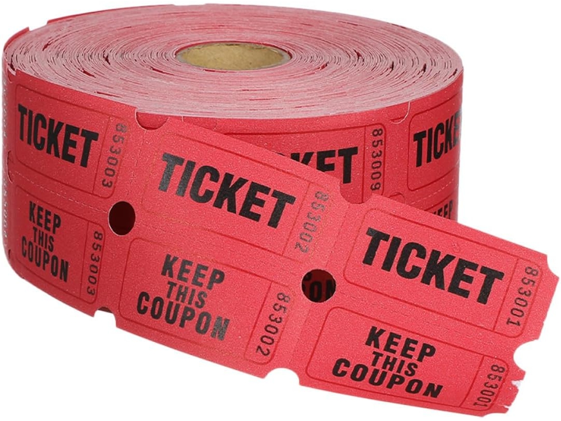 Bilhetes De Rifa Em Rolo Vermelho Com 2000 Unidades, Bilhetes Para Sala De Aula, Bilhetes Numerados, Jogos De Loteria.