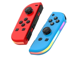 Comandos Joy-con Não Originais Compatíveis Com Nintendo Switch, Vermelho/azul Neon, Sem Drift E Vibração