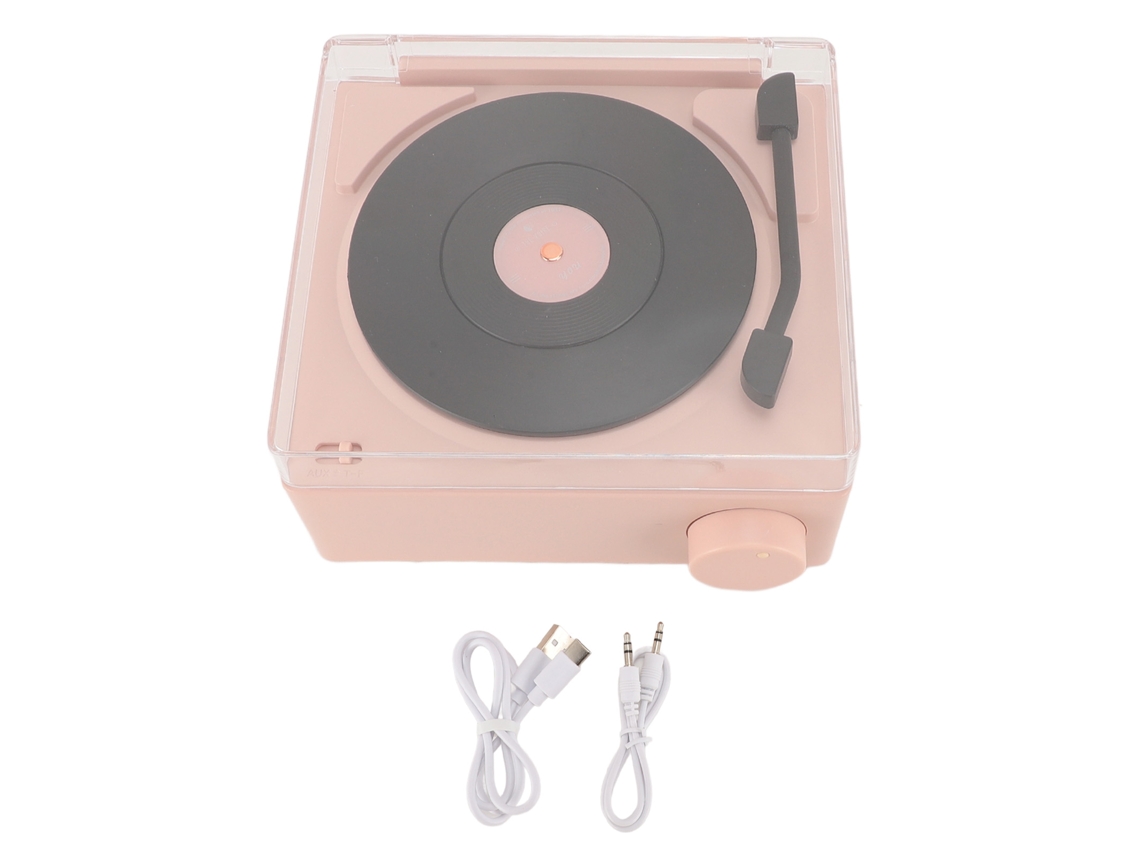 Aetheria relógio Despertador com Alto falante Bluetooth Multifuncional Retro Pequeno para Quarto Rosa Claro Cinza