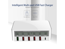 Carregador Rápido Usb De Múltiplas Portas Inteligente 818 Quick Charge Qc 3.0 Tipo-c Plugue Eua
