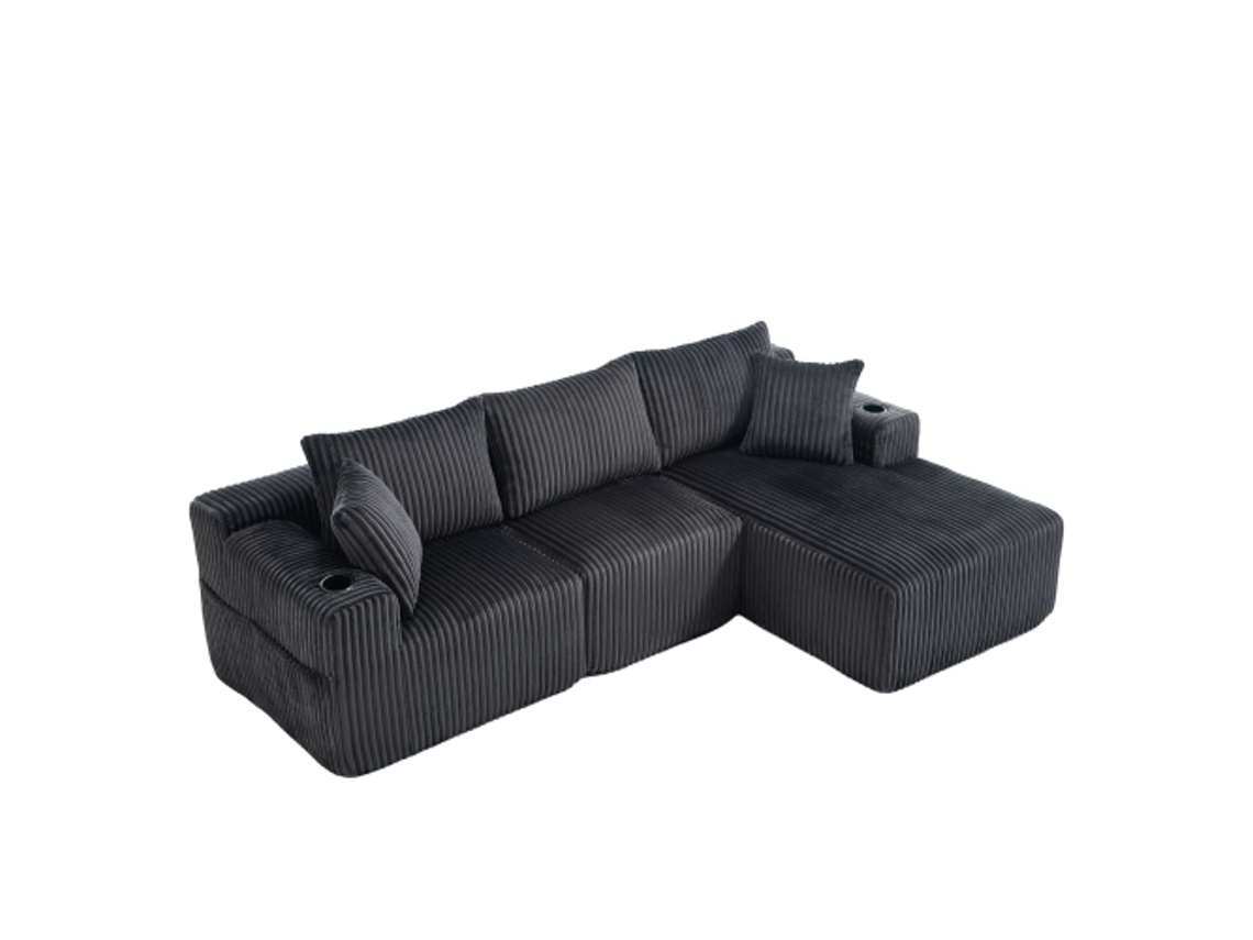 Conjunto de Sofá Modular com chaise e 2 lugares DELCOND