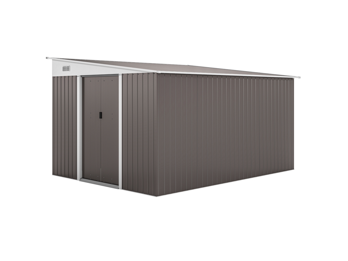 Casinha de Jardim em Aço com Porta de Correr 345x280,5x169cm VERIDIA CUOM