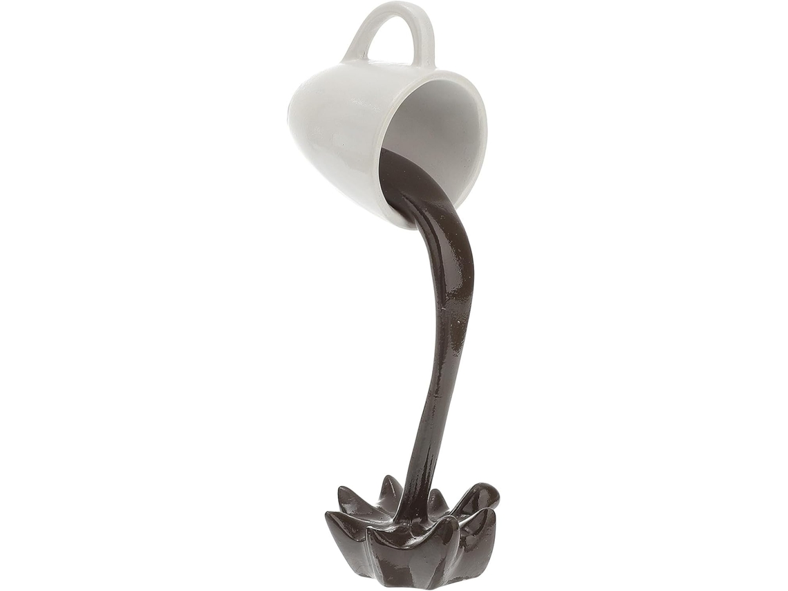 Decoração Suspensa Simples Elegante Xícara Branca Resina Ornamento Aleatória Peitoril Janela Café Mesa Cor GOKOCO