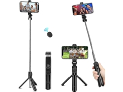 Selfie Stick Bluetooth, Tripé Selfie Stick - Tripé Extensível Com Controle Remoto - Faceti