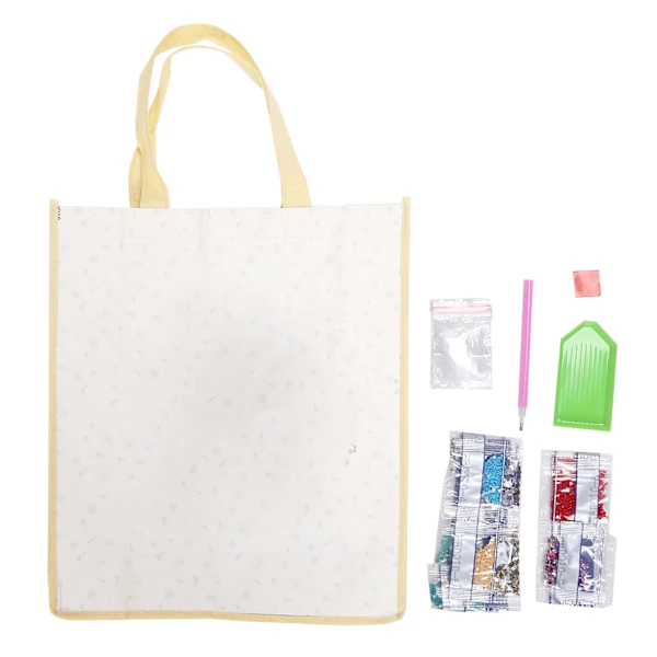 Sacola de Compras Reutilizável com Alça para Pintura com Diamantes, Bolsa Dobrável Diy para Artesanato AQUAFORGE (hbd10)