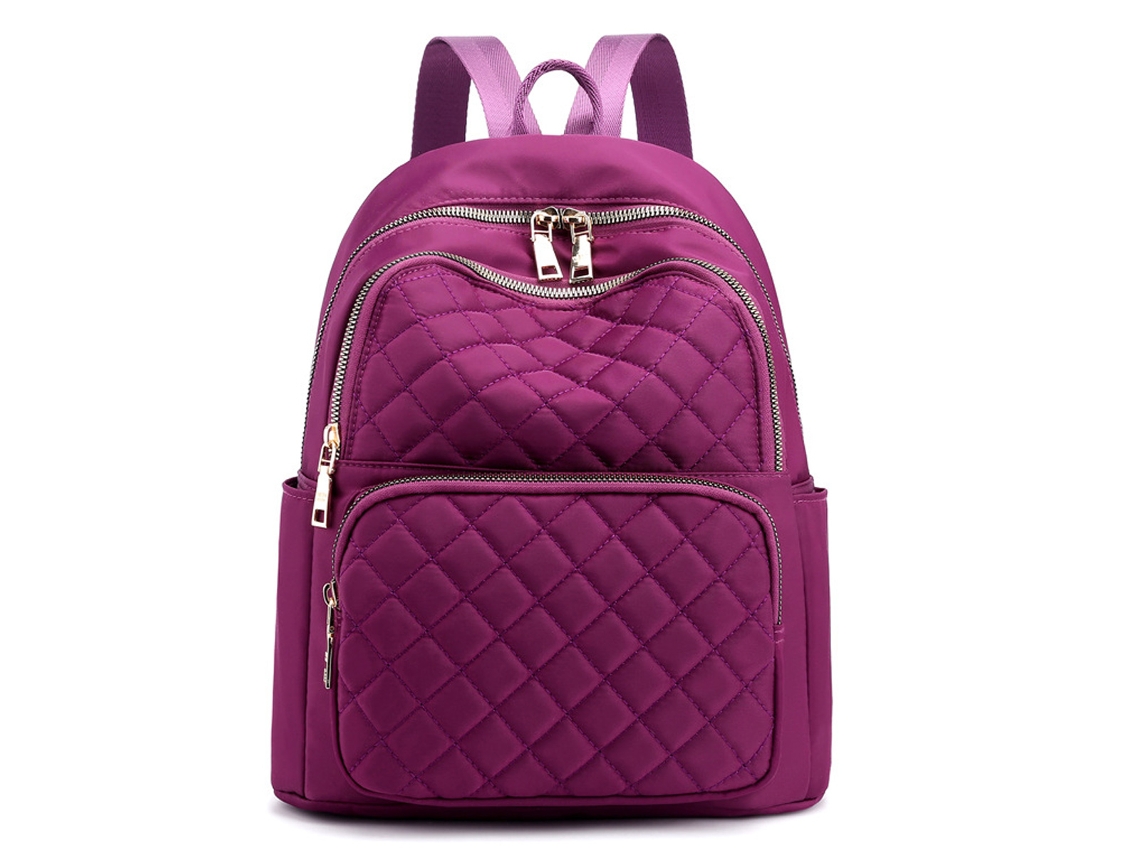 Mochila para Mulheres Bolsa de Moda Feminina Mochila de Viagem de Náilon Bolsa de Ombro Preta Pequena Mochila Casual para Mulheres Roxo