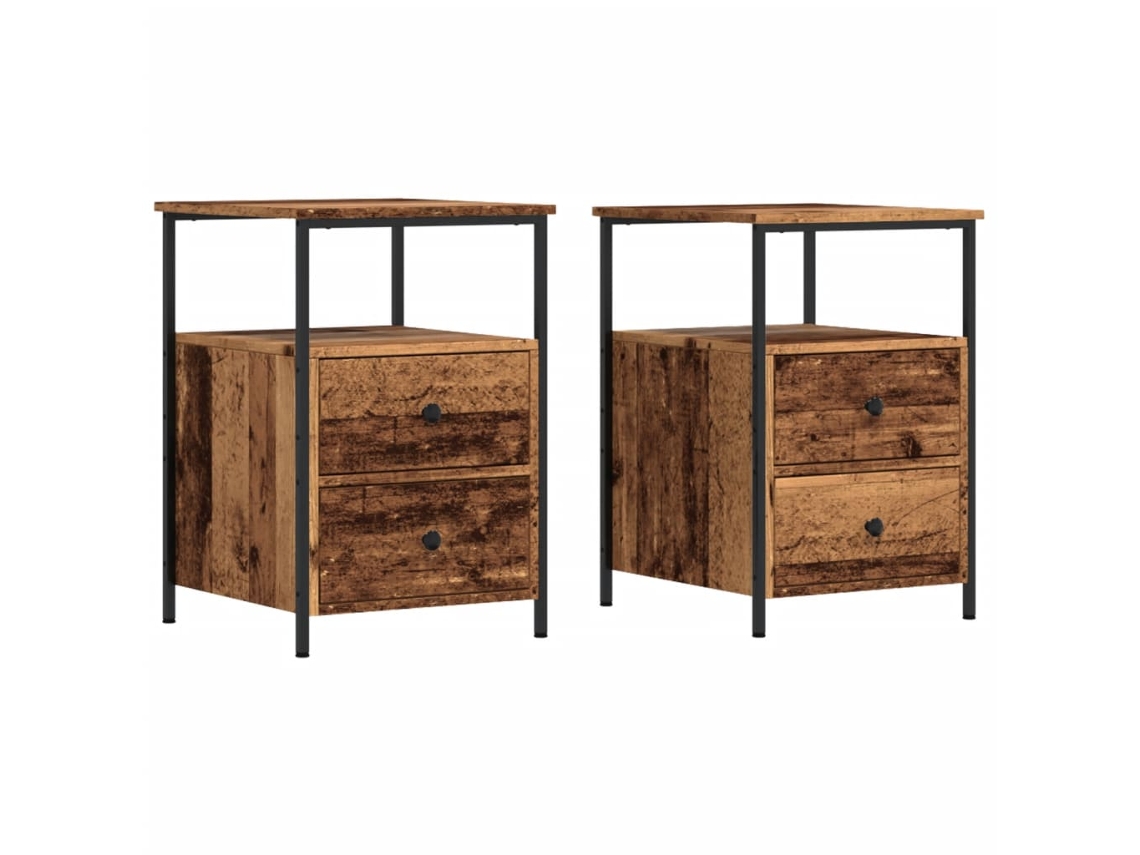 Bedside Cabinet, Bedside Cabinets Vidaxl Marrom Madeira Processada (n/a)