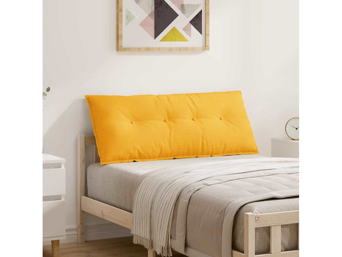Vidaxl Travesseiro Para Costas Amarelo Claro 120 X 50 Cm