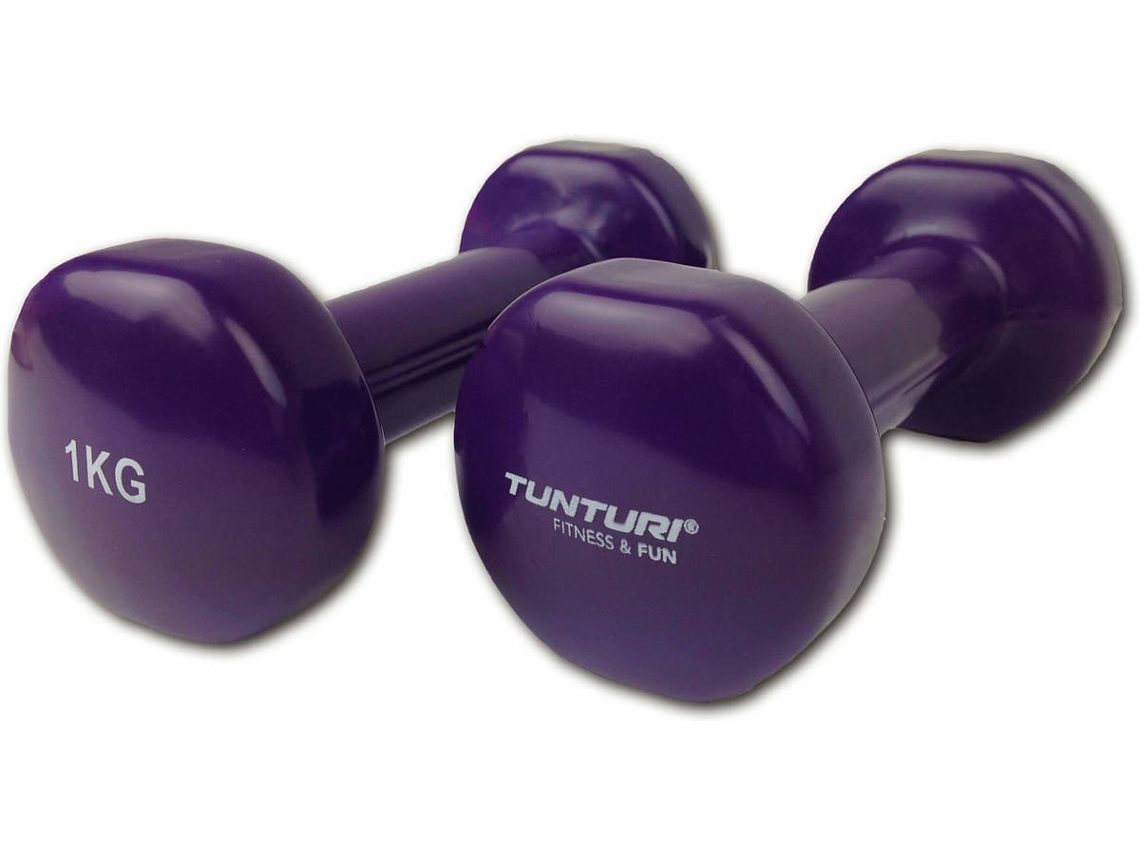 Conjunto de 2 Halteres TUNTURI Vinil Roxo (1kg)