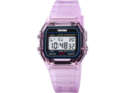 Lurelia Relógio Digital, Visor Digital, Led, Cronómetro, Alarme, Data/calendário, 33 Mm, 7mm, Aço Inoxidável, Resistente À Água 30m, Branco
