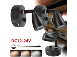 Conjunto de 2 luminárias de parede LED BRILVIBERA Lese, DC12-24V, para iluminação interna.