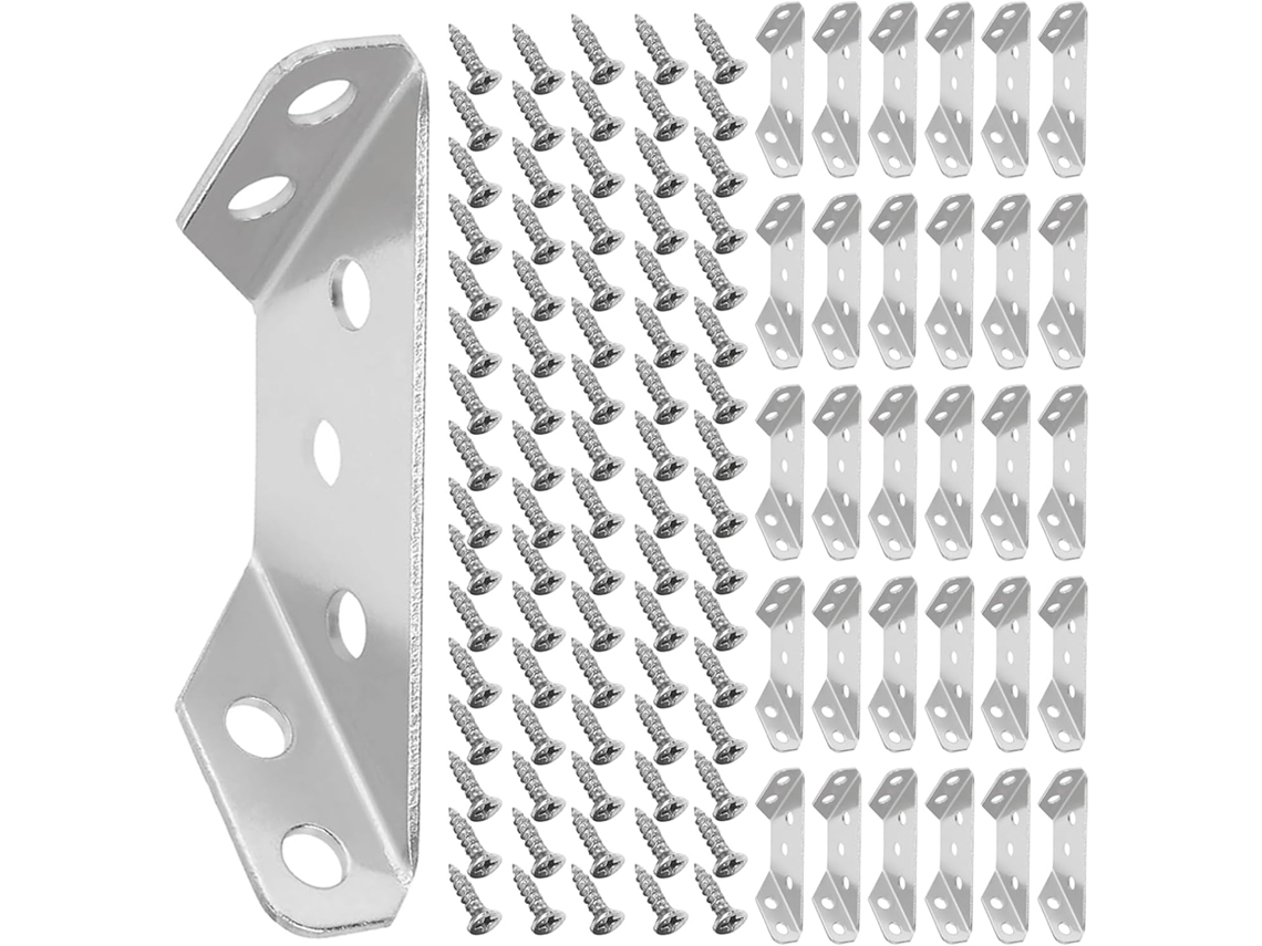 36 Conectores Angulares Triangulares De Aço Inoxidável 3 36