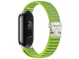 Bracelete para Xiaomi Smart Band 10/9/8 XIAOMOYU em Nylon Trançado com Padrão de Montanha e Fivela de Paraquedas Verde Selvagem