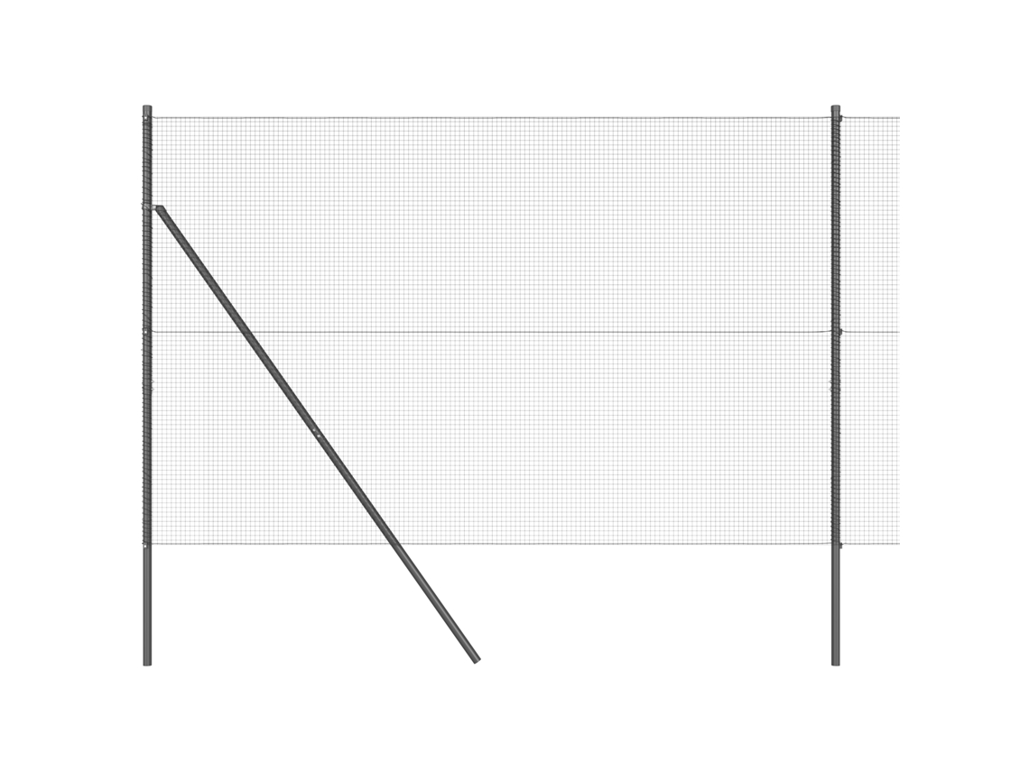 Conjunto 1 Poste De Cerca Vidaxl Cinzento Aço (50 X 1,4 M)