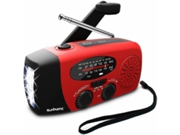 Rádio de Manivela com Células Solares, Lanterna Led e Bateria Externa de 2000mah Sos AQUAFORGE