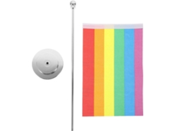 Kit de 1 Bandeirinhas de Mesa Portáteis com as Cores do Arco íris, Feitas de Poliéster e Metal. Acessórios Leves para CHABERLU
